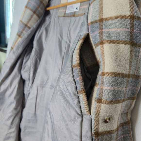 Frank And Oak Ladies Plaid Wool Lawrence Winter Coat Size Large - Picture 7 of 14